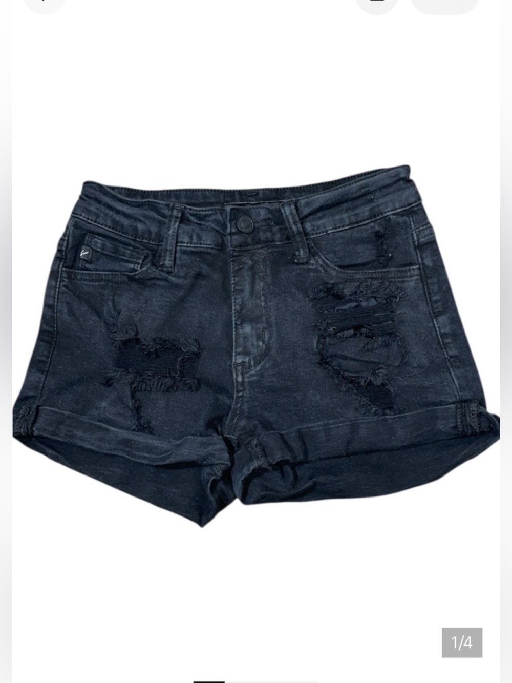 V1- KanCan - Women’s size 3 - Waist 25 - Black Distressed Jean Shorts